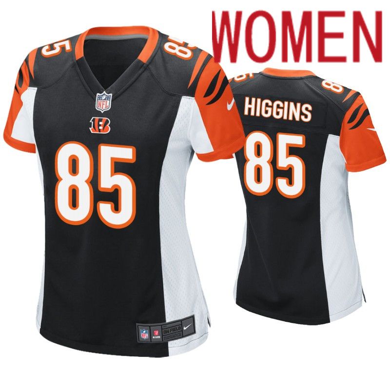 Women Cincinnati Bengals #85 Tee Higgins Nike Black Game NFL Jerseys->women nfl jersey->Women Jersey